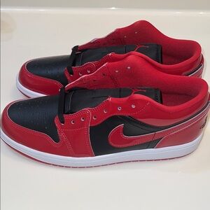 Jordan Black and red patent Design Sneakers
